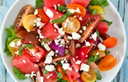 Watermelon Tomato Cheese Salad Recipe